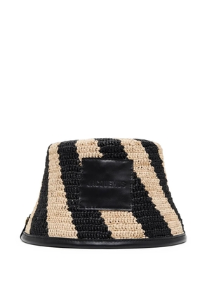 Jacquemus Soli striped bucket hat - Black
