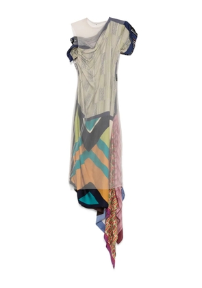 Marine Serre silk-scarves midi dress - Neutrals