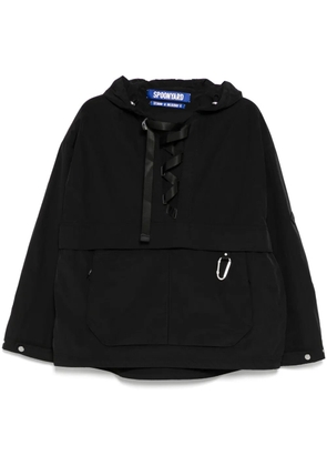 Spoonyard lace-up hooded jacket - Black