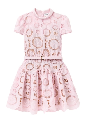 Self-Portrait floral lace mini dress - Pink