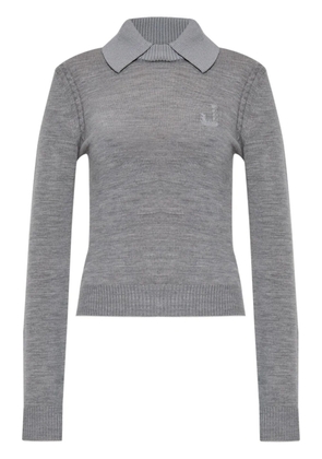 Jacquemus logo-embroidered jumper - Grey