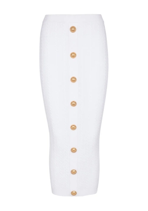 Balmain cable-knit skirt - White
