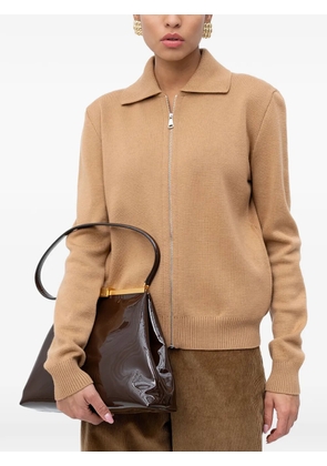 Nº21 zip-fastening cardigan - Neutrals