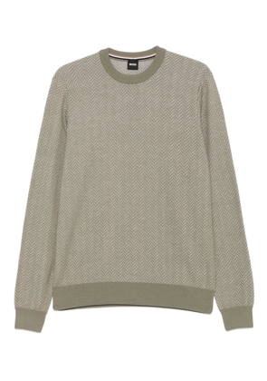 BOSS herringbone-pattern sweater - Brown