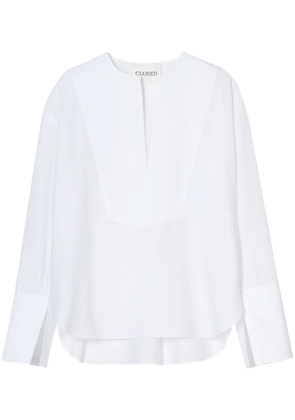 Closed striped blouse - White