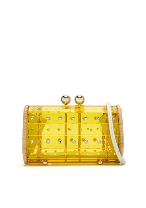 Waiwai Rio embellished woven clutch bag - Yellow