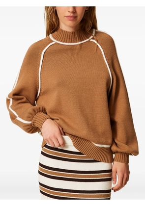 TWINSET contrast-trim sweater - Brown