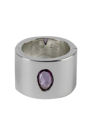 Parts of Four sterling silver Sistema sapphire ring