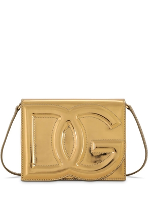 Dolce & Gabbana logo-embossed metallic-effect bag - Gold