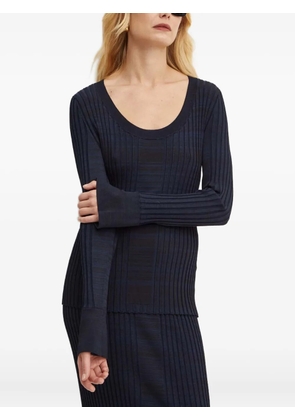 BOSS ribbed long-sleeve sweater - Blue