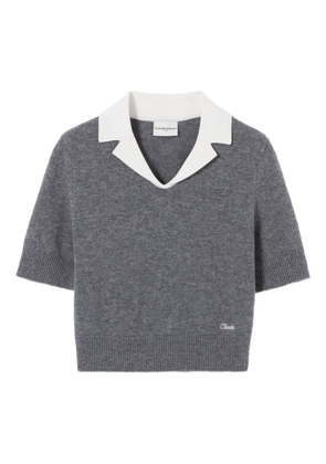 Claudie Pierlot embroidered short-sleeve sweatshirt - Grey