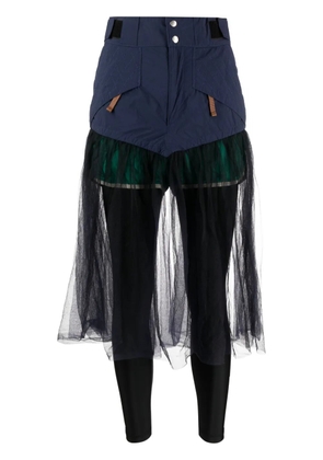 Kolor layered panelled skirt - Blue