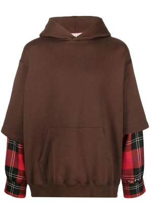 Marni layered-design hoodie - Brown