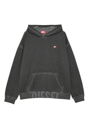 Diesel logo-embroidered hooded sweatshirt - Black