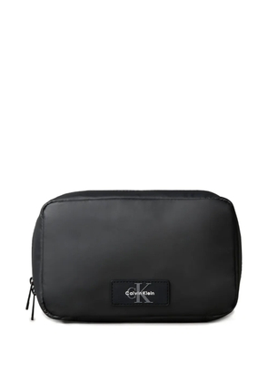 Calvin Klein logo-patch wash bag - Black