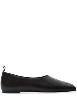 Courrèges minimal leather loafers - Black