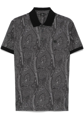 ETRO paisley-print polo shirt - Black