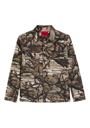 HUGO buttoned patterned jacket - Brown