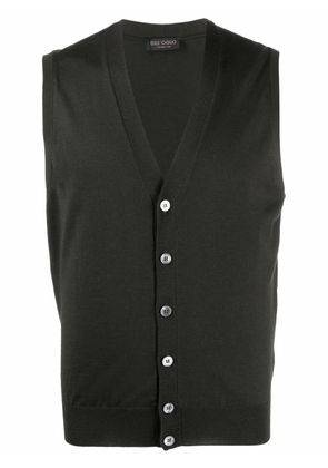 Dell'oglio V-neck merino wool vest - Green