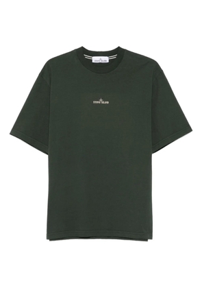 Stone Island logo-embroidered cotton T-shirt - Green