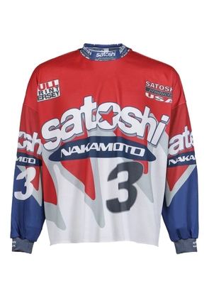 SATOSHI NAKAMOTO graphic-print jersey T-shirt - Red