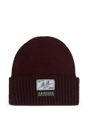 B.B. Walace logo patch beanie hat - Red