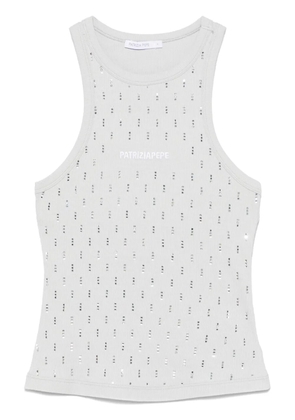 Patrizia Pepe logo-embroidered tank top - Silver