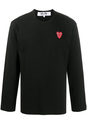 Comme Des Garçons Play embroidered Two Heart T-shirt - Black