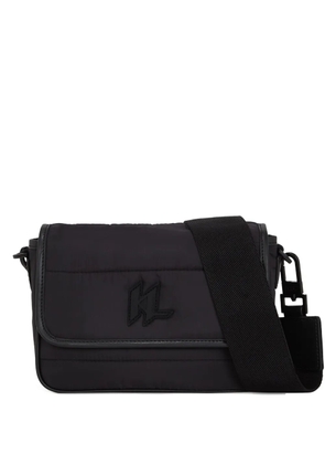Karl Lagerfeld monogram padded messenger bag - Black