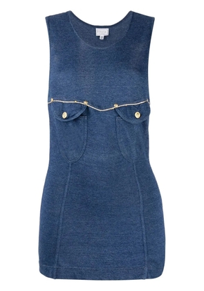 Versace Pre-Owned 2000s flap pockets sleeveless top - Blue