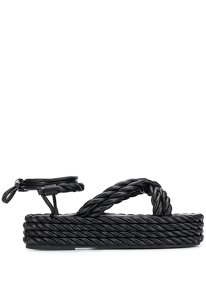 Valentino Garavani rope wedge sandals - Black