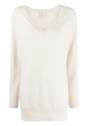 PAULA V-neck cashmere jumper - Neutrals