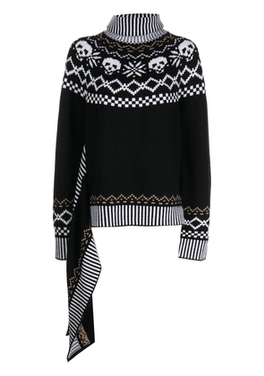 Monse wool intarsia-knit roll-neck jumper - Black