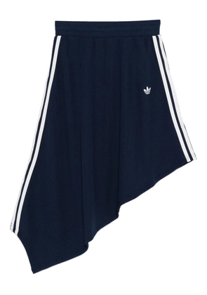 adidas waffle-texture asymmetric midi skirt - Blue
