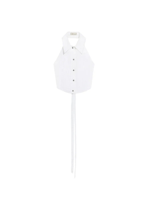 Blumarine collared pleated top - White