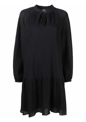 A.P.C. gathered-tie fastening short dress - Black