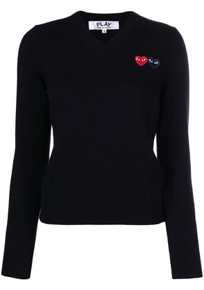 Comme Des Garçons Play double heart motif jumper - Blue