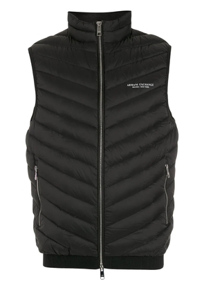 Armani Exchange logo quilted gilet - Black