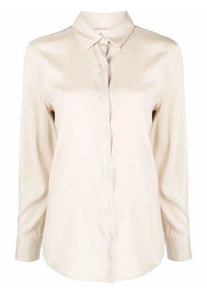 PAULA long-sleeve silk shirt - Neutrals