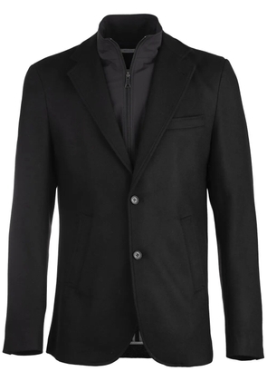 Norwegian Wool layered-design wool-cashmere blazer - Black