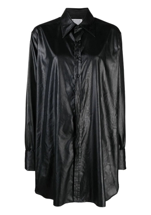 Maison Margiela longline faux-leather shirt - Black