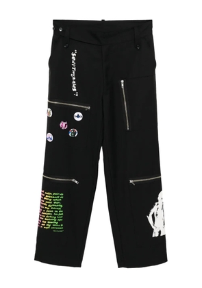 Kidill graphic-print straight-leg pants - Black