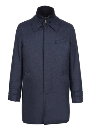 Norwegian Wool down-lined wool coat - Blue