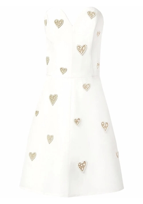 Carolina Herrera pearl-embellished strapless silk dress - White