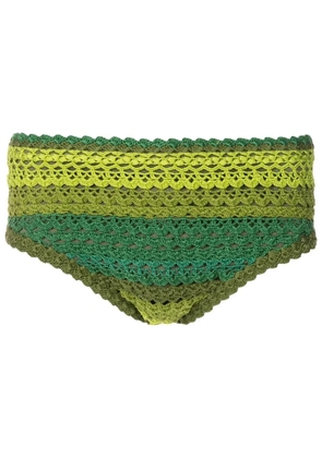 Amir Slama crochet-knit swimming trunks - Green
