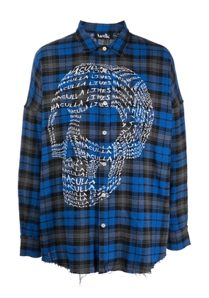 Haculla check-print skull shirt - Blue