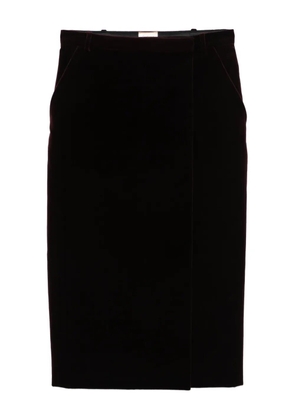Saint Laurent velvet midi skirt - Red