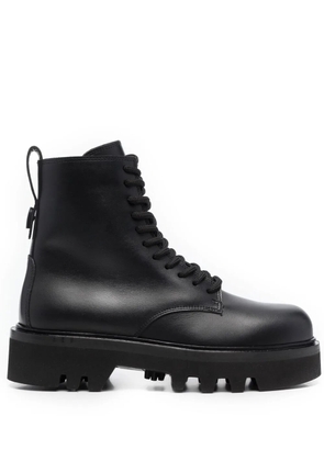 Furla lace-up leather boots - Black