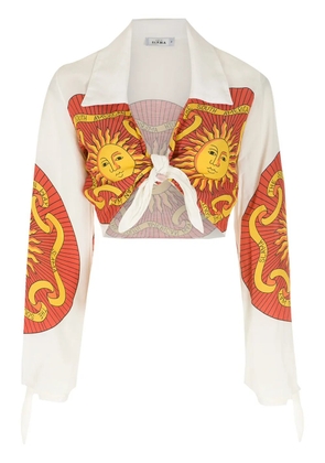 Amir Slama long sleeves cropped shirt - White