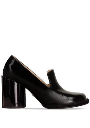 AMI Paris round heel patent-leather loafers - Black